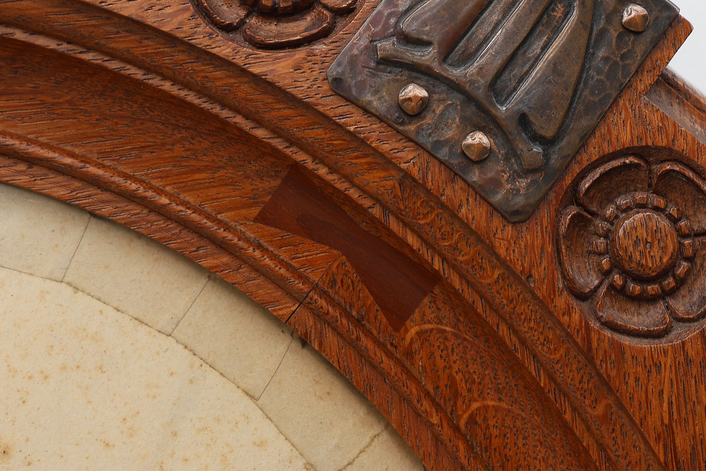 Art nouveau oak photo frame with copper decorations by Geo Verbanckthumbnail